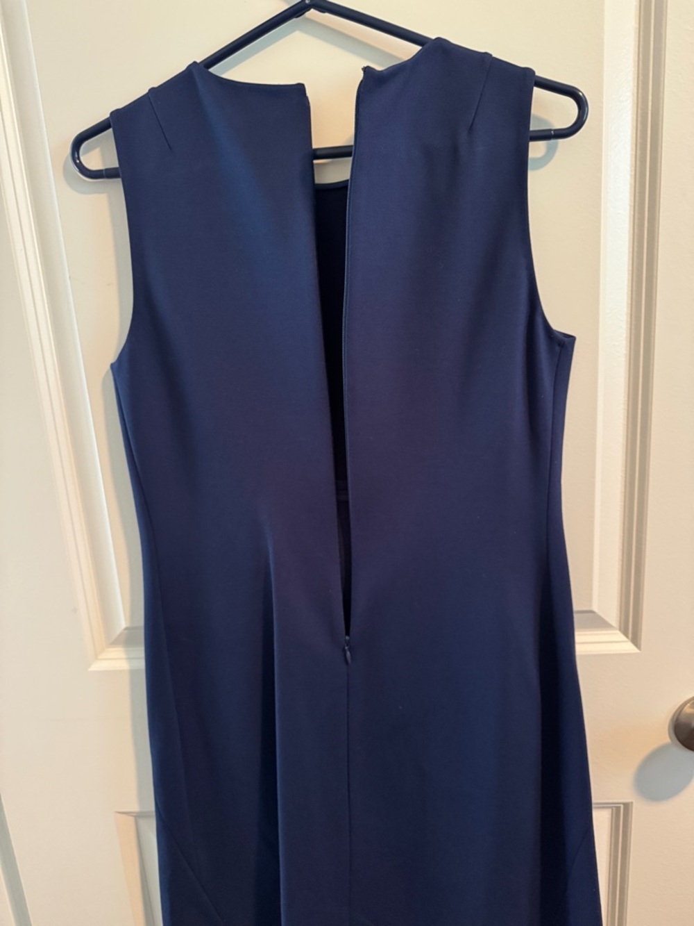 Tory Burch Sleeveless Navy Sheath Dress with Button Detail - Picture 4 of 8